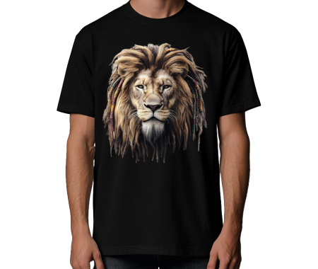 Koszulka Lew Dredy,100% bawełna luźna koszulka, t-shirt głowa lwa